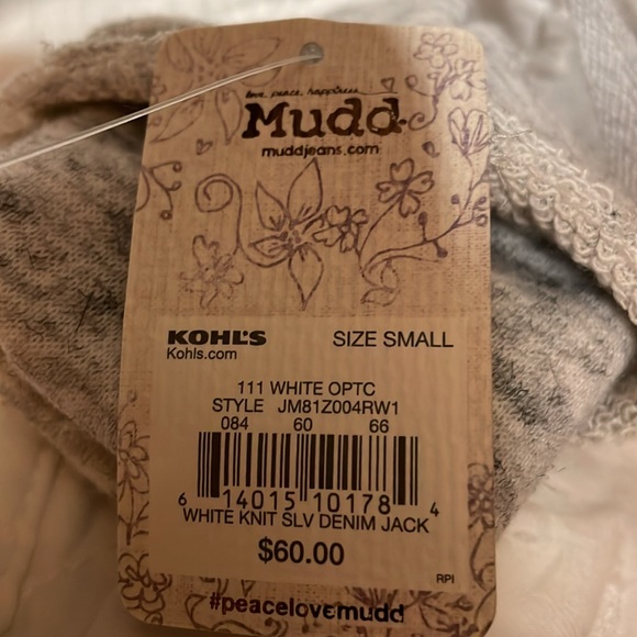 Brand new with tags. White denim and soft grey jersey. - Picture 3 of 3